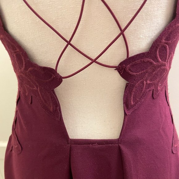 Free People Magenta Dress with Floral Applique - Picture 8 of 11